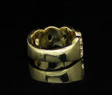 Mens Cuban Link Pinky CZ Ring 14k Gold Plated Hip Hop Jewelry Size 5-12