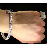 Chunky Mens 2pc Nugget Design Bracelet Ring Set Silver Plated Hip Hop Jewelry