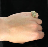 Icy Nugget CZ Pinky Ring 14k Gold Plated Size 5-13 Hip Hop Jewelry