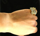 Mens Pinky Ring Iced Cz Band 14k Gold Plated Hip Hop Statement Fashion