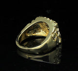 Icy Nugget CZ Pinky Ring 14k Gold Plated Size 5-13 Hip Hop Jewelry