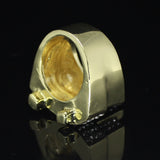 Mens Pinky Ring Iced Cz Band 14k Gold Plated Hip Hop Statement Fashion