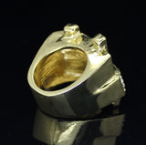 Mens Pinky Ring Iced Cz Band 14k Gold Plated Hip Hop Statement Fashion