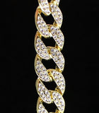 Men's Miami Cuban Link Cz Bracelet 14k Gold Plated 8 inch Hip Hop