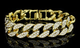 Men's Miami Cuban Link Cz Bracelet 14k Gold Plated 8 inch Hip Hop