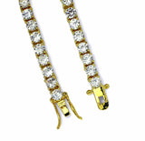 High Quality 1 Row Iced Cz Tennis Chain 14k Gold Plated 30" 4mm Necklace