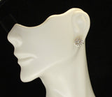 Mens Womens Cz Solitaire 8mm Studs Gold Plated Push Back Iced Fashion Earrings