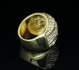Mens Iced Round Pinky Ring Cz Band 14k Gold Plated Hip Hop Jewelry