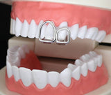 Double Open Face Single Grillz 14k Gold Plated Teeth Upper Top or Lower Grill