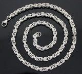 20"-26" Stainless Steel 4/5/6mm Byzantine Box Necklace Chain Mens Jewelry