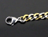 Cuban Curb Link Two Tone Plated Stainless Steel 16"- 24" Men Women Necklace