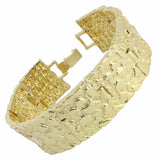 Mens Nugget Bracelet 14k Gold Plated 7mm 14mm 24mm 8 inch Hip Hop Fashion