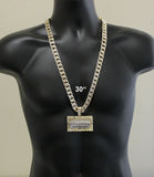 Large Last Supper Iced CZ Necklace Cuban Link 14k Gold Plated Hip Hop