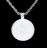 CZ Photo Pendant 14k Gold Plated Stainless Steel Rope Chain Picture Included