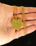 Serenity Prayer Scripture Heart Gold Plated Pendant Necklace Women 24" Necklace