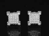 Mens Iced Cubed Studs 14k Gold Plated Cz Hip Hop Screw Back 10mm Earrings