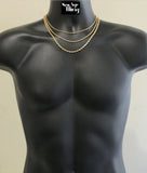 Stainless Steel Rope Chain Gold Plated 16"-30" Men Women Necklace 2-6mm