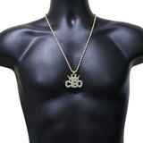Mens Iced Cz CEO Pendant 14k Gold or Silver Plated 24" Necklace Hip Hop Jewelry