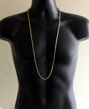 Franco Chain 36 inch Gold Silver Black Rose Plated 3mm Necklace Hip Hop