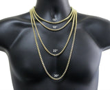 Men Women Round Box Link Chain 5mm Necklace 14k Gold Plated 16"-30" Choker