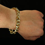 Mens Miami Cuban Link 14mm Bracelet 14k Gold Plated Hip Hop Fashion 8 inch