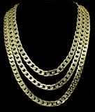 3pc Set Cuban Link Layered Choker 14k Gold Plated Men Women Hip Hop Necklaces