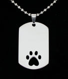 Stainless Steel Dog Tag for Pet with 20 inch Ball Chain Engravable Necklace