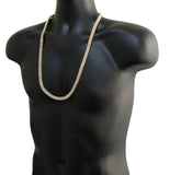Men Women 2 Row Iced Tennis Necklace 14k Gold Plated Choker Chain Cz Hip Hop
