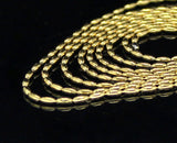 1.5mm Gold Plated StainlessSteel Oval Bar Chain 16"-36" Military DogTag Necklace