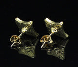 Men Women CZ Earrings Kite Iced Studs Gold Plated HipHop Fashion Stainless Steel