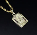 A-Z Letter Initial Necklace Womens Mens 14k Gold Plated Pendant 24" Box Chain