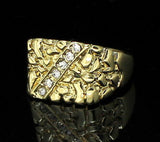 Icy Nugget CZ Pinky Ring 14k Gold Plated Size 5-13 Hip Hop Jewelry