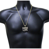 Mens Iced Cz Good Life Pendant 14k Gold or Silver Plated 24" Necklace Hip Hop