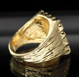 Nugget 14k Gold Plated Square Pinky Hip Hop Fashion Ring Size 5-14