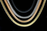 Franco Chain 36 inch Gold Silver Black Rose Plated 3mm Necklace Hip Hop