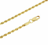 Men Women Rope Chain 14k Gold Plated 16"- 36" Twist 3mm Necklace Hip Hop