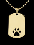 Stainless Steel Dog Tag for Pet with 20 inch Ball Chain Engravable Necklace