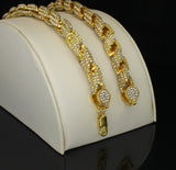 9mm Iced Rope Chain Cubic Zirconia 14k Gold Plated 7"-30" Hip Hop Necklace