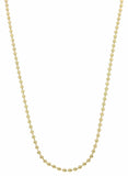 3.2mm Round Ball Chain 14k Gold Plated 16" - 36" Dog Tag Military Necklace