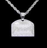 Last Supper CZ Pendant Stainless Steel 18k Gold Plated 24" Rope Never Fade