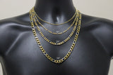 Two Tone Plated Stainless Steel Figaro 16"- 24" Men Women Necklace 3/4/5/7mm