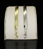 Herringbone Bracelet Men Women 14k Gold or Silver Plated Hip Hop Fashion 8 inch