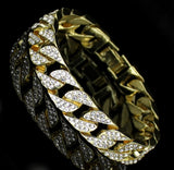 Mens Iced Cuban Link Bracelet Cz 14k Gold Plated Hip Hop Statement Fashion