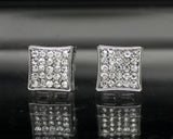 Mens Iced CZ Earrings 9mm Studs Push Back 14k Gold Plated Hip Hop Jewelry