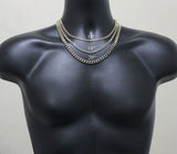 Cuban Curb Link Two Tone Plated Stainless Steel 16"- 24" Men Women Necklace