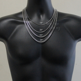 Stainless Steel Square Box Chain Classic Necklace Men Women 18"-24"