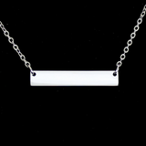 Women Stainless Steel Classic Name Bar Gold Plated Pendant Necklace