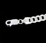 925 Sterling Silver Real Solid Curb Cuban Mens Womens Necklace Italy