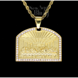 Last Supper CZ Pendant Stainless Steel 18k Gold Plated 24" Rope Never Fade