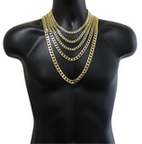 Mens Miami Cuban Link 14k Gold Plated Necklace 16"- 30" Chain